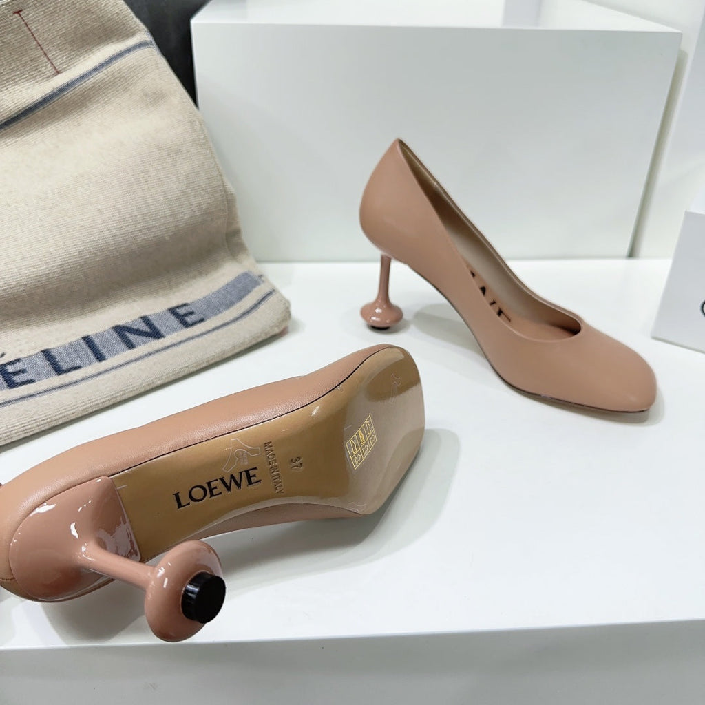 LW TOY PUMP 95 TAN CALFSKIN