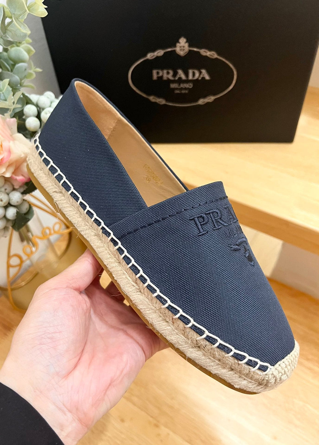 PRADA pra espadrilles denim canvas
