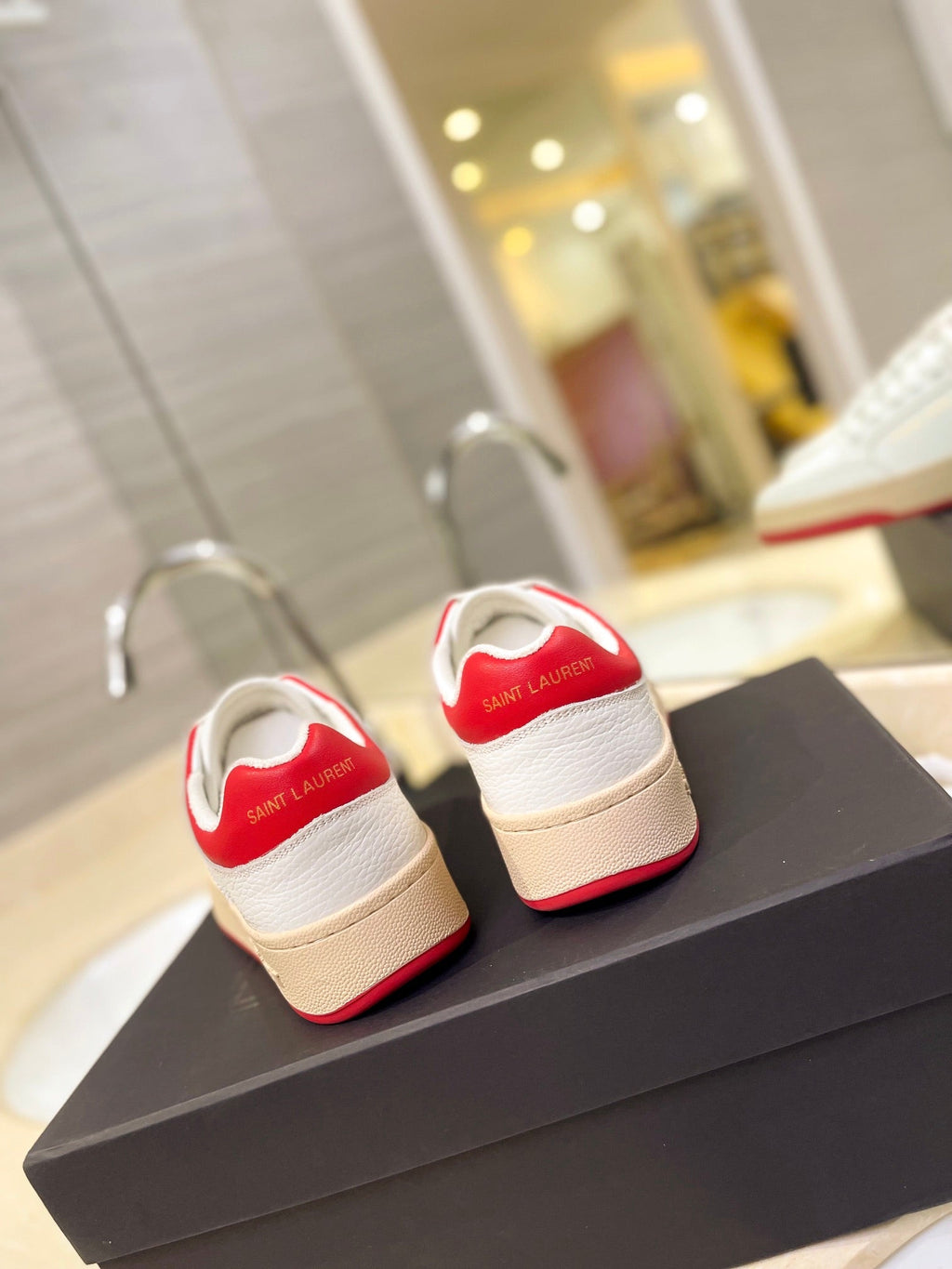 SL SL/61 SNEAKERS WHITE AND RED CALFSKIN